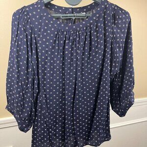 Gap 3/4 Sleeve Navy Blouse - XL